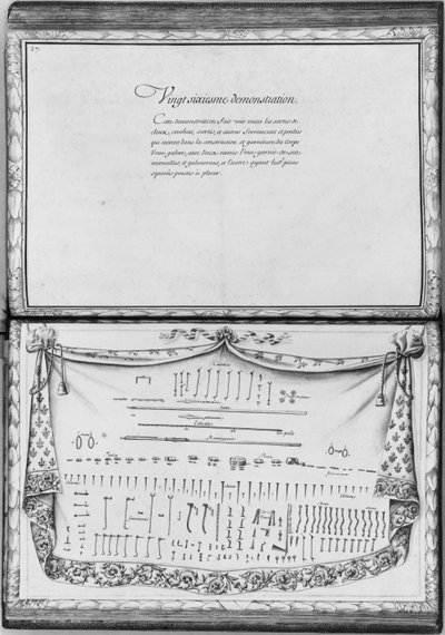 Nails, hooks, pulleys and iron fitments needed to build a galley, twenty-sixth demonstration, plate 27, illustration from 